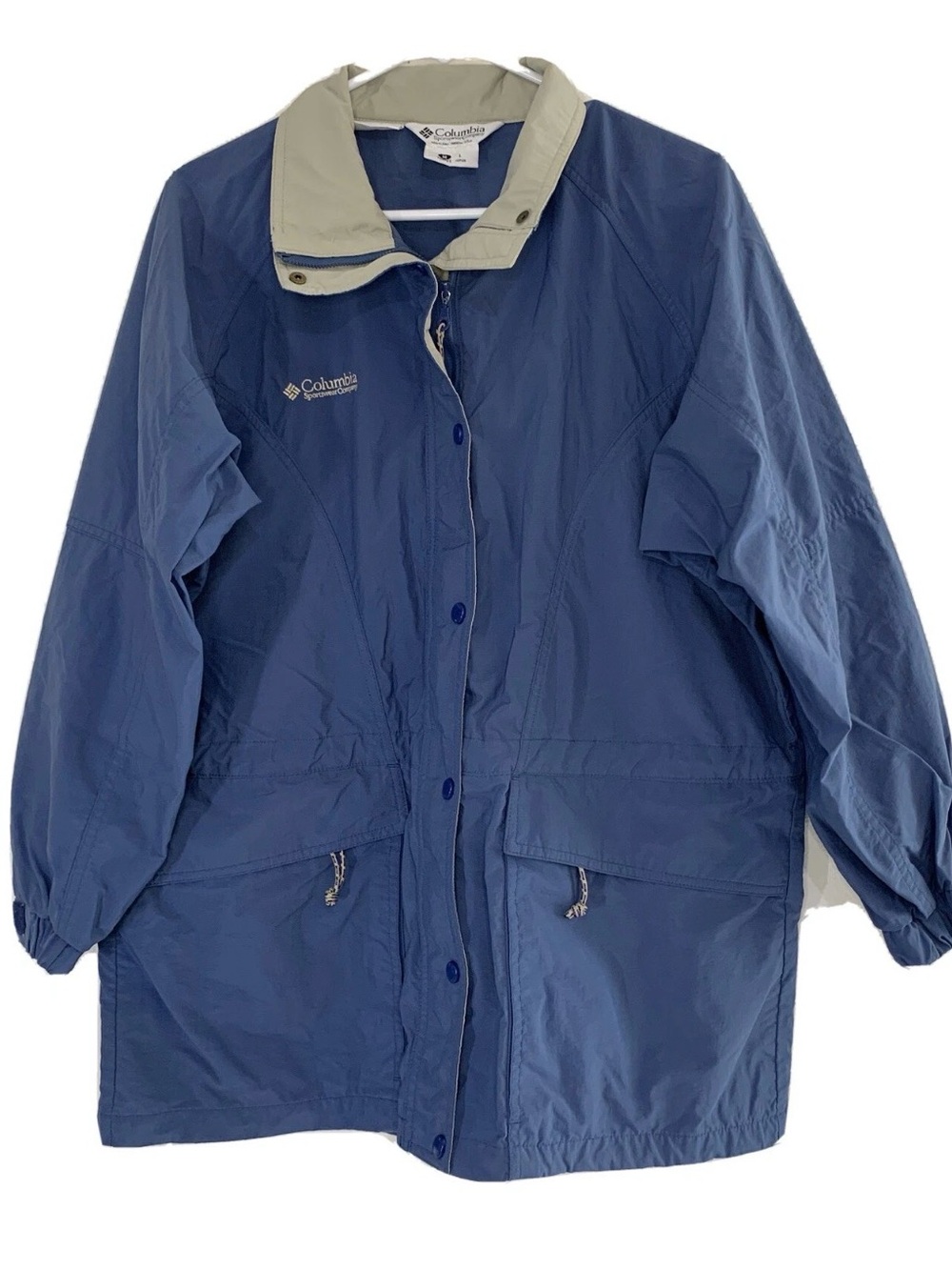 Vintage Columbia Blue Windbreaker Jacket Women’s Small Lightweight Outdoor Coat